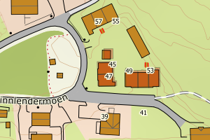 Kartbilde fra WMS-tjeneste av avviket