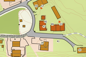 Kartbilde fra WMS-tjeneste av avviket