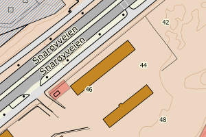 Kartbilde fra WMS-tjeneste av avviket