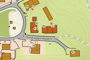Kartbilde fra WMS-tjeneste av avviket