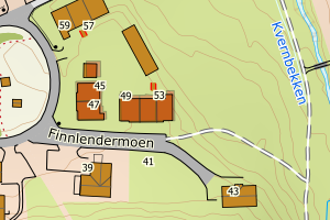 Kartbilde fra WMS-tjeneste av avviket