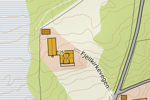 Kartbilde fra WMS-tjeneste av avviket