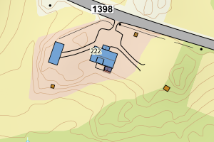 Kartbilde fra WMS-tjeneste av avviket
