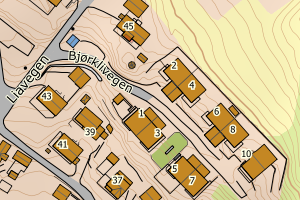 Kartbilde fra WMS-tjeneste av avviket