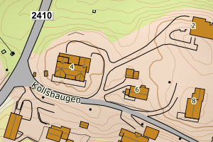 Kartbilde fra WMS-tjeneste av avviket