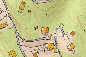 Kartbilde fra WMS-tjeneste av avviket