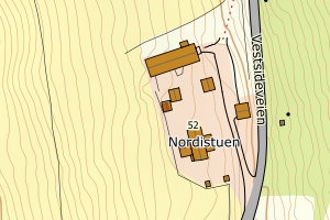 Kartbilde fra WMS-tjeneste av avviket