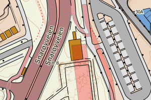 Kartbilde fra WMS-tjeneste av avviket