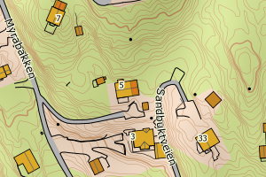 Kartbilde fra WMS-tjeneste av avviket