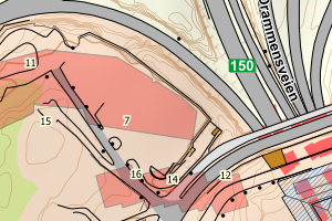Kartbilde fra WMS-tjeneste av avviket