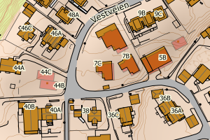 Kartbilde fra WMS-tjeneste av avviket