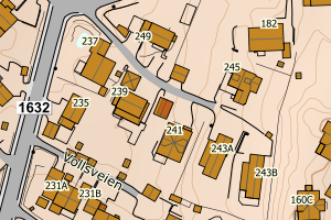 Kartbilde fra WMS-tjeneste av avviket