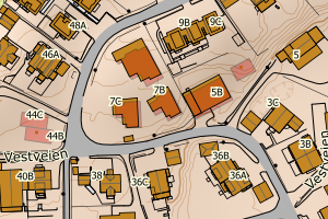 Kartbilde fra WMS-tjeneste av avviket