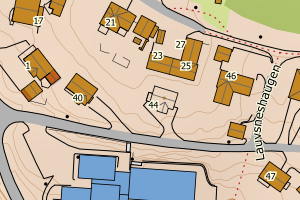 Kartbilde fra WMS-tjeneste av avviket