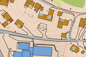 Kartbilde fra WMS-tjeneste av avviket