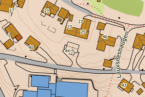 Kartbilde fra WMS-tjeneste av avviket