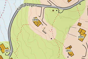 Kartbilde fra WMS-tjeneste av avviket