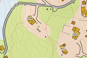 Kartbilde fra WMS-tjeneste av avviket