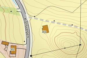 Kartbilde fra WMS-tjeneste av avviket