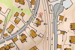 Kartbilde fra WMS-tjeneste av avviket