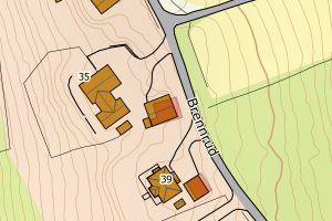 Kartbilde fra WMS-tjeneste av avviket