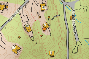 Kartbilde fra WMS-tjeneste av avviket