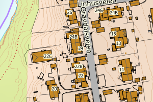 Kartbilde fra WMS-tjeneste av avviket