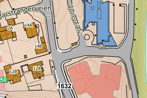 Kartbilde fra WMS-tjeneste av avviket