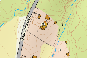 Kartbilde fra WMS-tjeneste av avviket