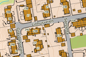 Kartbilde fra WMS-tjeneste av avviket