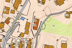 Kartbilde fra WMS-tjeneste av avviket