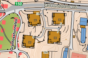 Kartbilde fra WMS-tjeneste av avviket