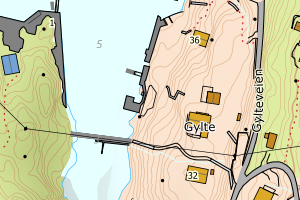 Kartbilde fra WMS-tjeneste av avviket