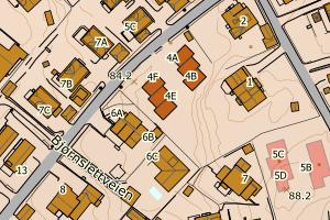 Kartbilde fra WMS-tjeneste av avviket