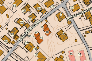 Kartbilde fra WMS-tjeneste av avviket