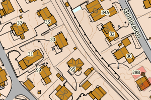 Kartbilde fra WMS-tjeneste av avviket