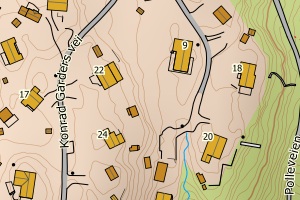 Kartbilde fra WMS-tjeneste av avviket