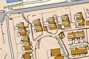 Kartbilde fra WMS-tjeneste av avviket
