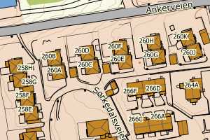 Kartbilde fra WMS-tjeneste av avviket