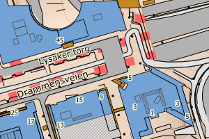 Kartbilde fra WMS-tjeneste av avviket