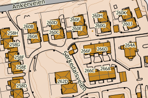 Kartbilde fra WMS-tjeneste av avviket