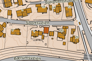 Kartbilde fra WMS-tjeneste av avviket