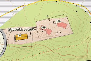 Kartbilde fra WMS-tjeneste av avviket