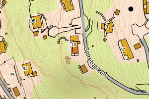 Kartbilde fra WMS-tjeneste av avviket
