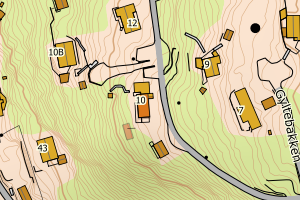 Kartbilde fra WMS-tjeneste av avviket