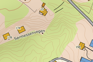 Kartbilde fra WMS-tjeneste av avviket