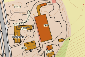Kartbilde fra WMS-tjeneste av avviket