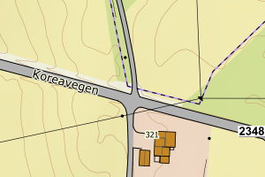 Kartbilde fra WMS-tjeneste av avviket