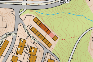 Kartbilde fra WMS-tjeneste av avviket