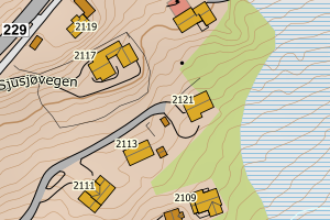Kartbilde fra WMS-tjeneste av avviket